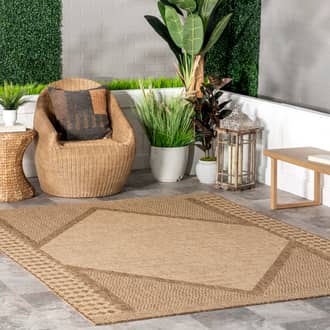 Beige Tucana Lizzie Diamond Indoor/Outdoor rug - Farmhouse Rectangle 5' x 8'