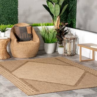 Beige Tucana Lizzie Diamond Indoor/Outdoor rug - Farmhouse Rectangle 13' x 15'