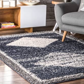 Blue Doppler Shaggy Moroccan Diamonds rug