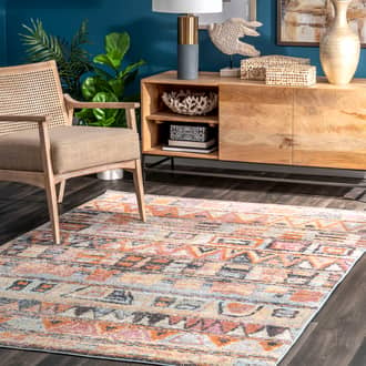 6' 7" x 9' Fading Banded Tribal Rug secondary image