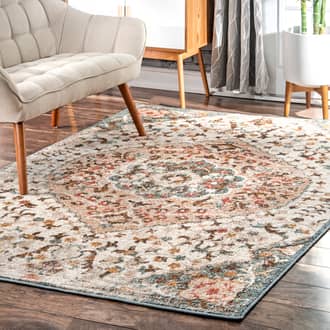 Multi Yesteryear Floral Wreath Medallion rug