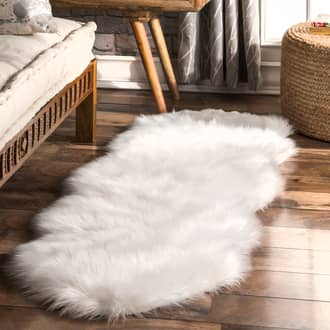 2' x 6' Soft Solid Faux Sheepskin Rug secondary image