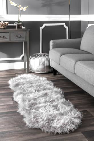 Soft Solid Faux Sheepskin Rug secondary image