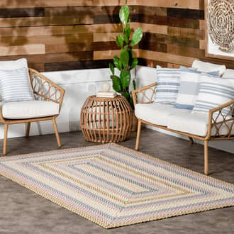 Blue Multi Jubilee Braided Classics Indoor/Outdoor rug - Casuals Rectangle 5' x 8'