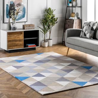 Gray Homespun Dimensional Triangles rug