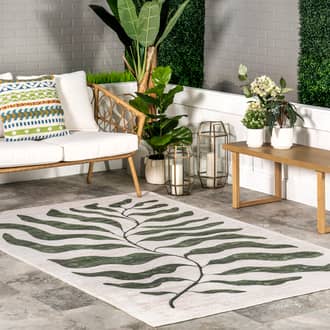 4' x 6' Ronnie Palm Branch Washable Indoor/Outdoor Rug secondary image