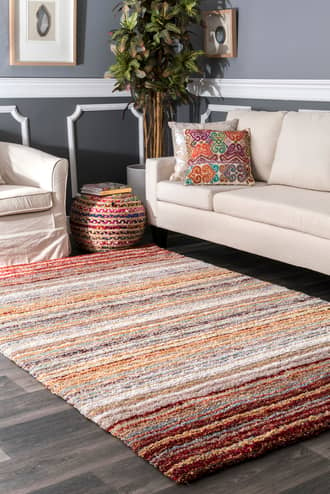 5' x 8' Striped Shaggy Rug secondary image