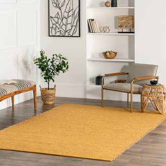 Yellow Responsibly Handcrafted Handwoven Jute-Blend rug - Casuals Rectangle 9' x 12'