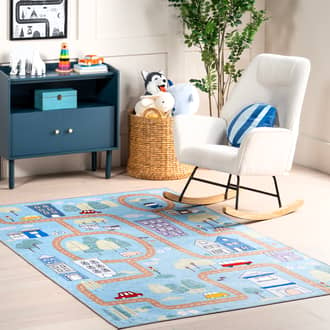 7' x 9' Washable Charlie Town Map Rug secondary image