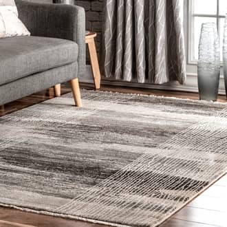Gray Hectoria Abstract Streaking Ombre Fringe rug - Contemporary Rectangle 5' x 7' 5in