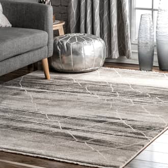 Gray Hectoria Moroccan Trellis Ombre Fringe rug - Contemporary Rectangle 6' 7in x 9' 4in