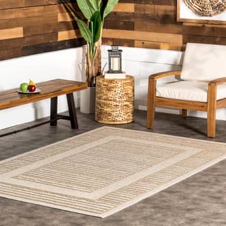 Beige Richland Vega Indoor/Outdoor Bordered Sisal rug - Geometric Rectangle 5' 3in x 7' 7in