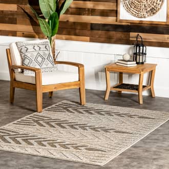 Beige Richland Juni Indoor/Outdoor Waves Sisal rug - Contemporary Rectangle 6' 7in x 9'