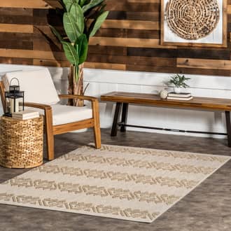 Beige Richland Glenda Indoor/Outdoor Banded Sisal rug - Geometric Rectangle 6' 7in x 9'