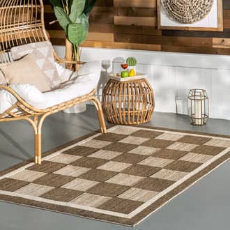 Beige Richland Solana Indoor/Outdoor Sisal Checkerboard rug - Geometric Rectangle 8' x 10'