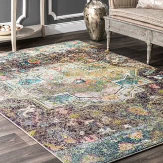 Aqua Chroma Floral Medallion rug