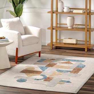 Georgine Abstract Puzzle Washable Rug secondary image