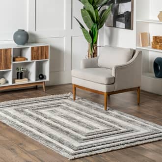 Gray Praxis Judith Geometric Borders rug - Casuals Rectangle 8' x 10'