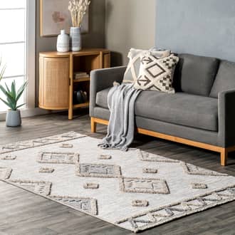 Gray Praxis Lorelai Lifted Diamonds rug - Casuals Rectangle 6' 7in x 9'