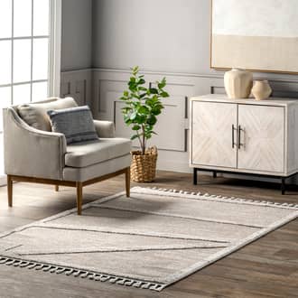 Beige Grooven Annabeth Modern Raised rug - Contemporary Rectangle 5' 3in x 7' 7in