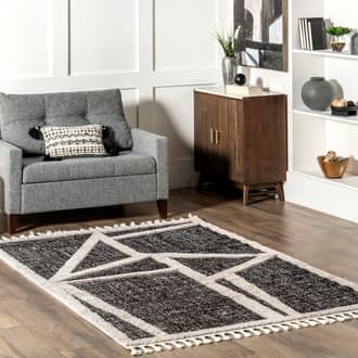 Gray Grooven Lucille Vertex Tasseled rug - Contemporary Rectangle 8' x 11'