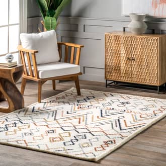 Beige Blanche Adrianna Abstract Crosshatch rug - Geometric Rectangle 5' x 7' 6in