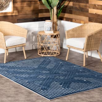 Rosalee Indoor/Outdoor Striped Crosshatch Rug secondary image