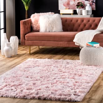 Baby Pink Silvics Silky Shine Solid Shag rug