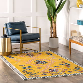 Yellow Dantes Lindsey Geometric Wool rug - Geometric Rectangle 8' x 10'