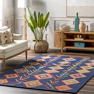 Navy Berber Moroccan Diamond rug - Bohemian Rectangle 2' x 3'