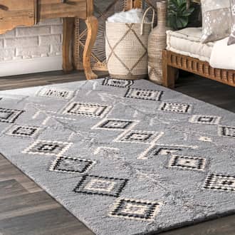 Dark Gray Berber Moroccan Diamond rug