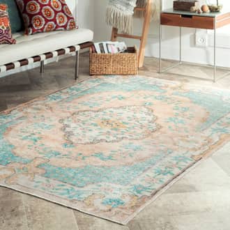 Beige Basili Plated Medallion rug