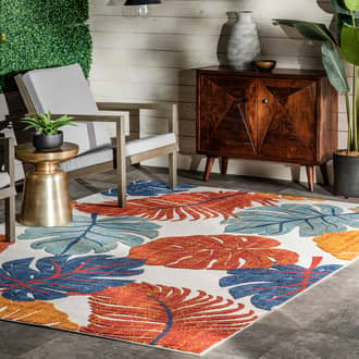 6' 7" x 9' Valentina Leaves Indoor/Outdoor Rug secondary image