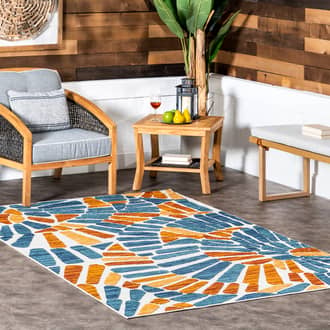 Blue Solaris Petra Mosaic Indoor/Outdoor rug - Contemporary Rectangle 5' x 8'