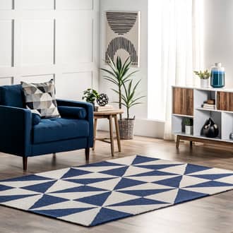 Blue Tuscan Alyssa Wool Trellis rug