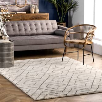 6' x 9' Hand Knotted Double Diamond Helix Rug secondary image