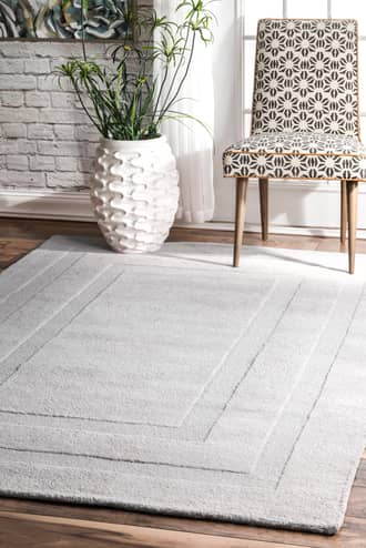 Double Border Solid Rug secondary image
