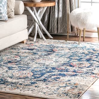 Blue Suite Dreams Weathered Medallion rug - Transitional Rectangle 3' x 5'