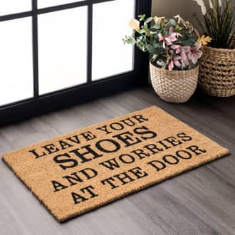 Leave Shoes and Worries Coir Doormat secondary image
