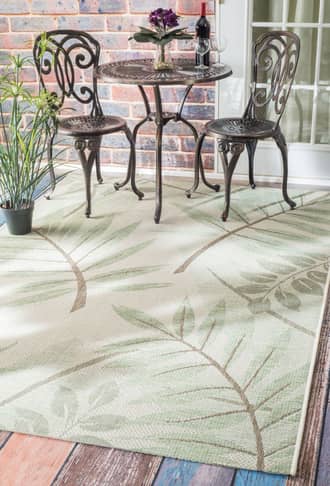8' x 11' Modern Leaves Indoor/Outdoor Rug secondary image