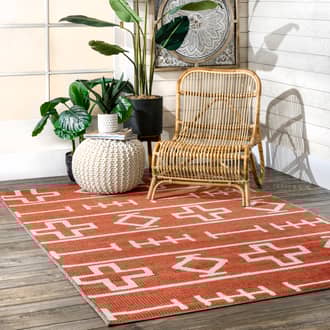 Rust Anlier Symbols Indoor/Outdoor rug