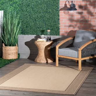 8' Monochrome Bordered Indoor/Outdoor Rug secondary image