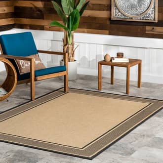 Monochrome Bordered Indoor/Outdoor Rug secondary image