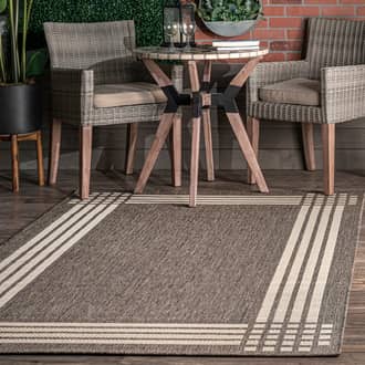 Striated Bordered Indoor/Outdoor Rug secondary image