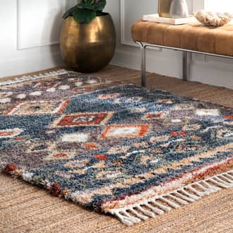 Moroccan Diamond Shag With Tassels Rug secondary image
