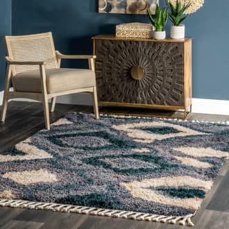 Abstract Iris Shag with Tassel Rug secondary image