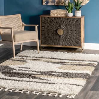 Abstract Cloud Shag with Tassel Rug secondary image