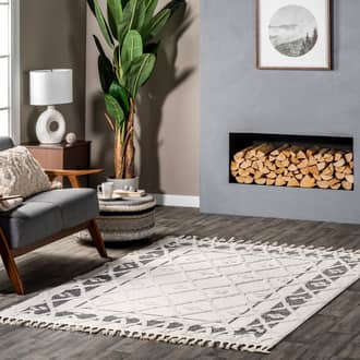 Beige Ederra Isabel Trellis Textured rug - Traditional Rectangle 5' 3in x 7' 6in