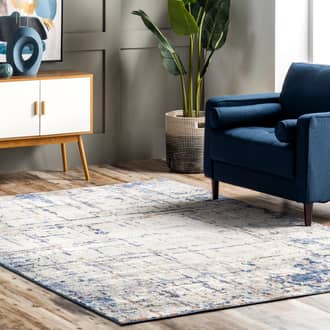 Light Blue Factoria Abstract Vintage rug - Contemporary Rectangle 2' x 3'