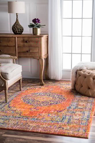 Orange Bosphorus Star Token Medallion rug